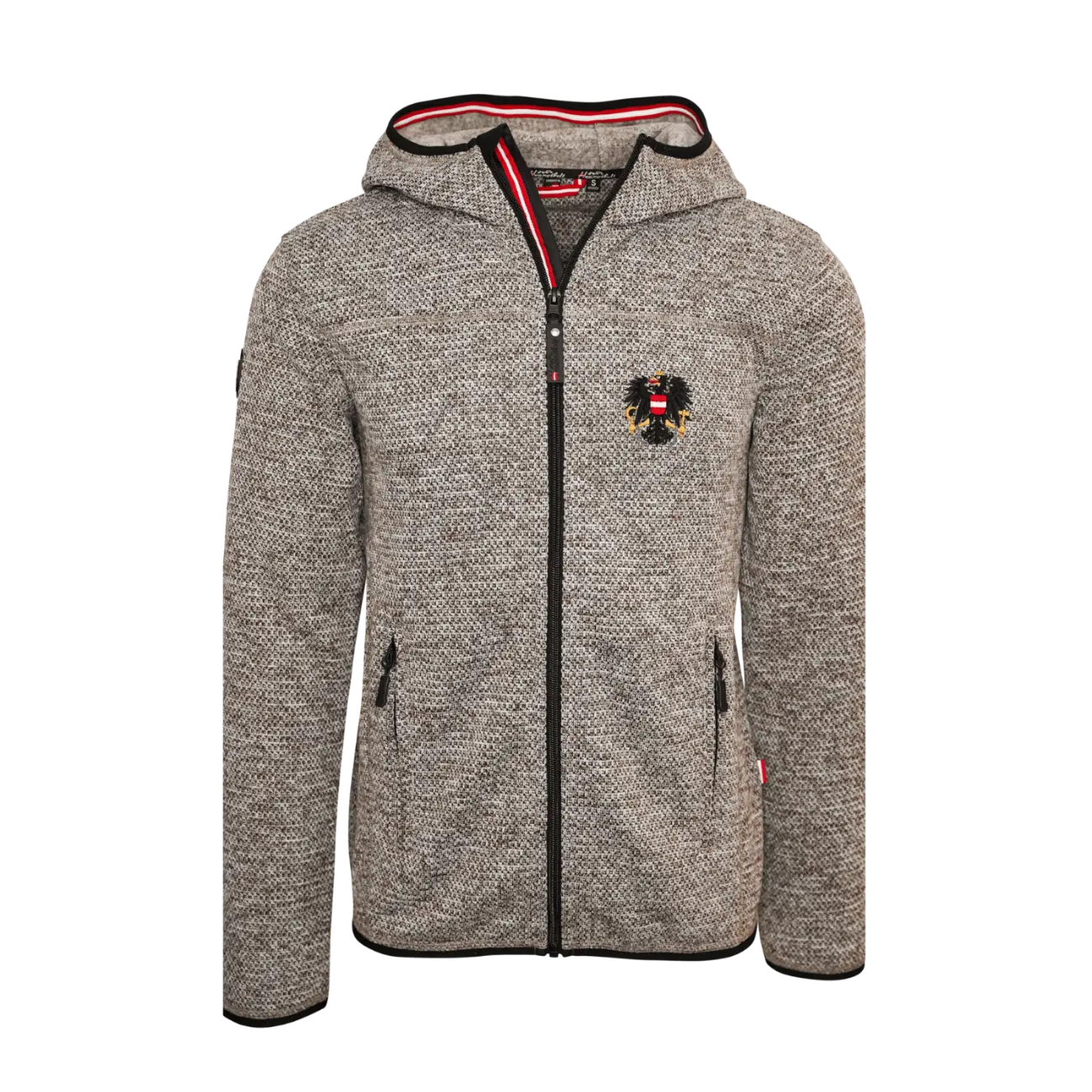 Österreich Kultjacke mit Kapuze - Strickoptik