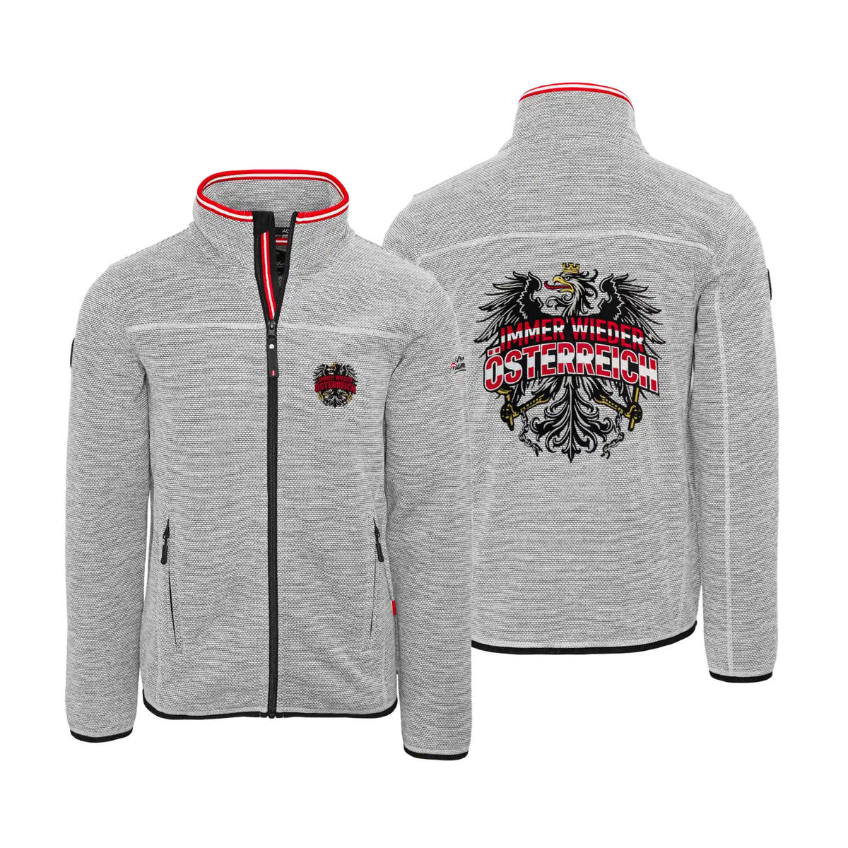 Hellgraue Fußball Jacke Immer wieder Österreich #Farbe_Hellgrau