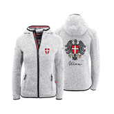 Hellgraue Strickfleece Jacke mit Wiener Wappen #Farbe_Hellgrau