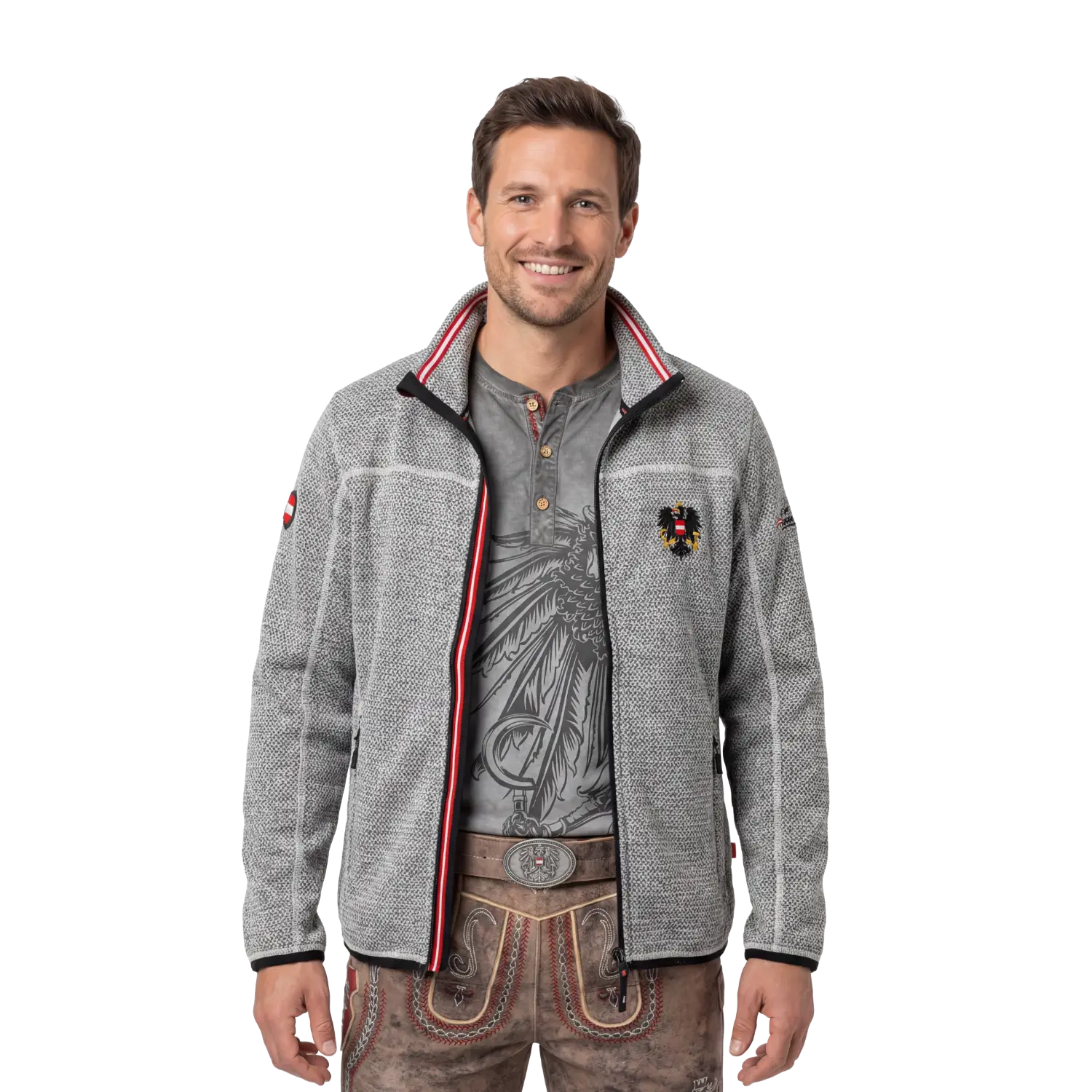 Österreich Kultjacke ohne Kapuze - Strickoptik