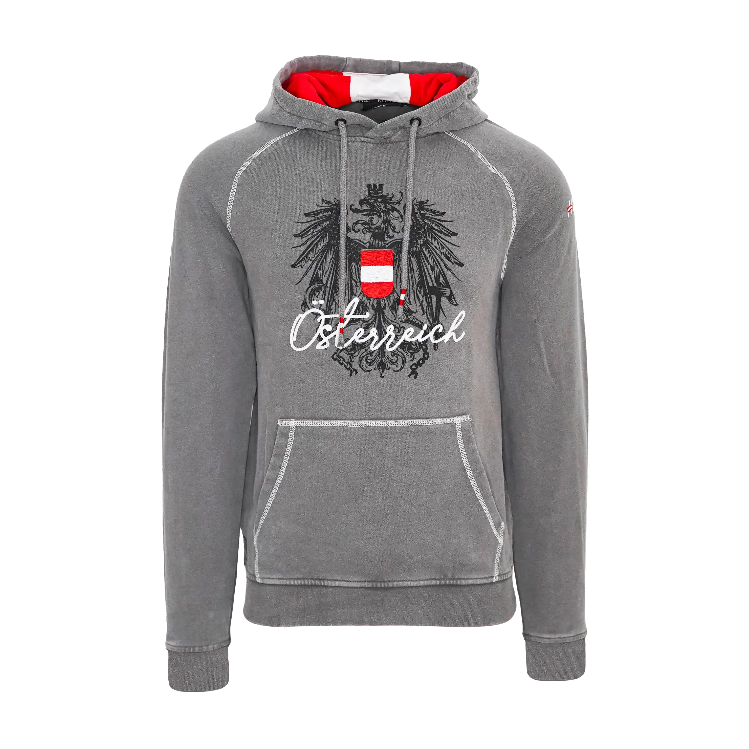 Österreich Adler Vintage Hoodie - Hellgrau