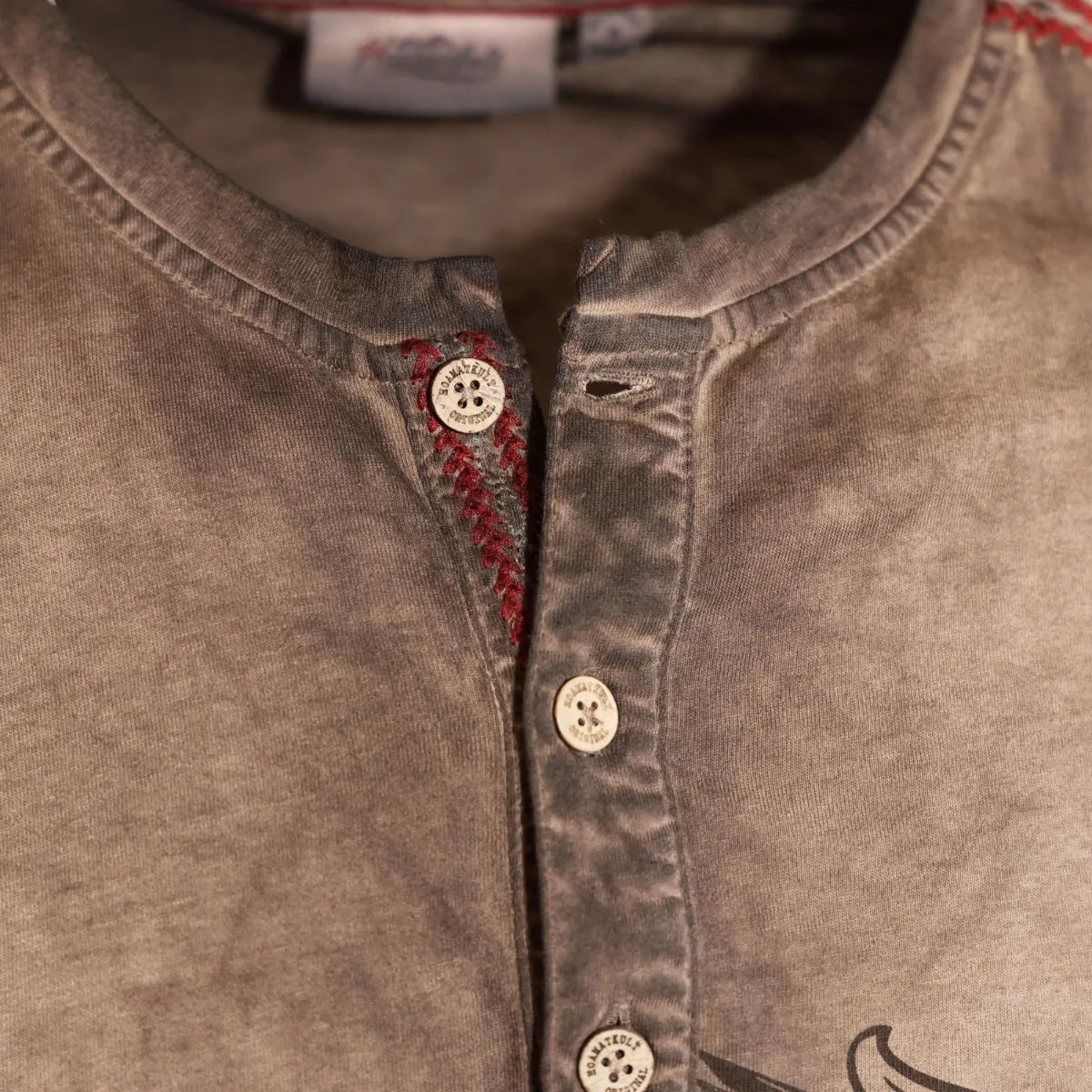 Henley T-Shirt Herren dunkelbraun #Farbe_Dunkelbraun-Vintage