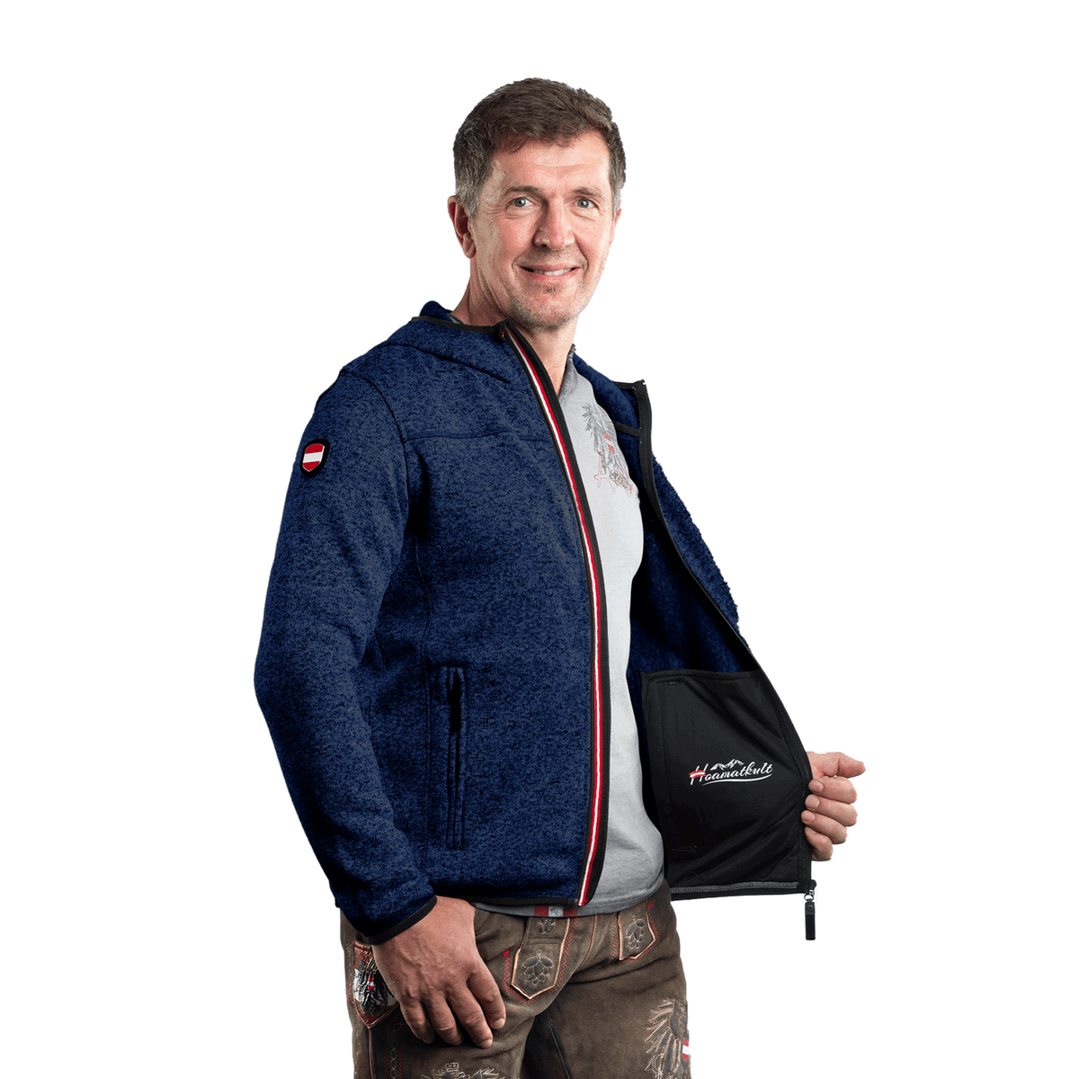 Herren Fleece Jacke dunkelblau