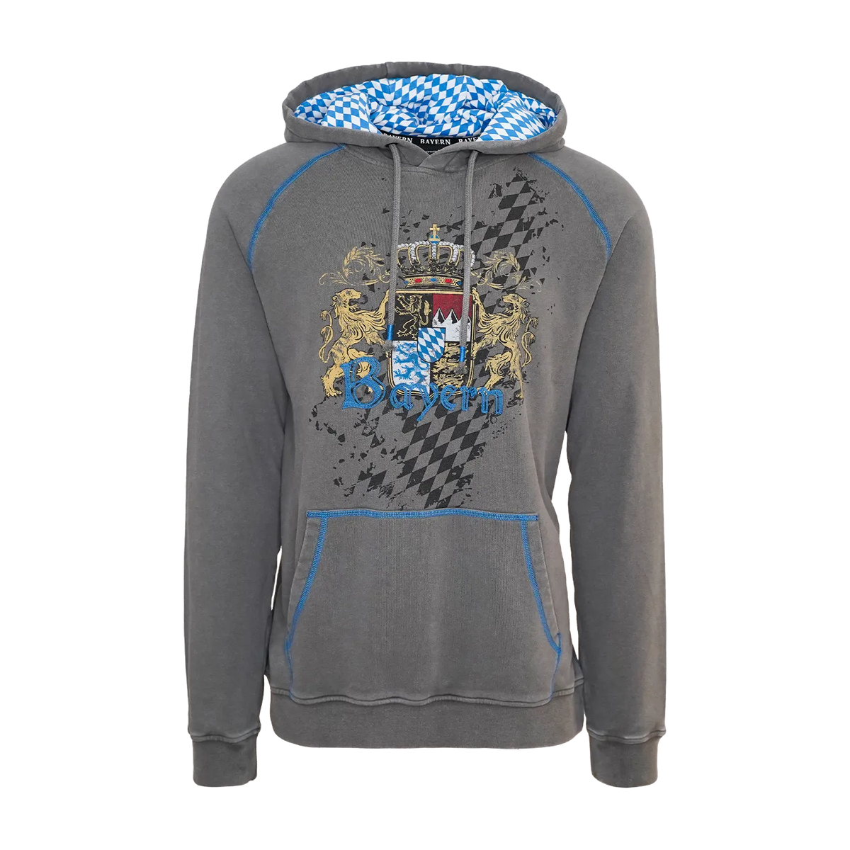 Herren Hoodie Bayern Motiv grau