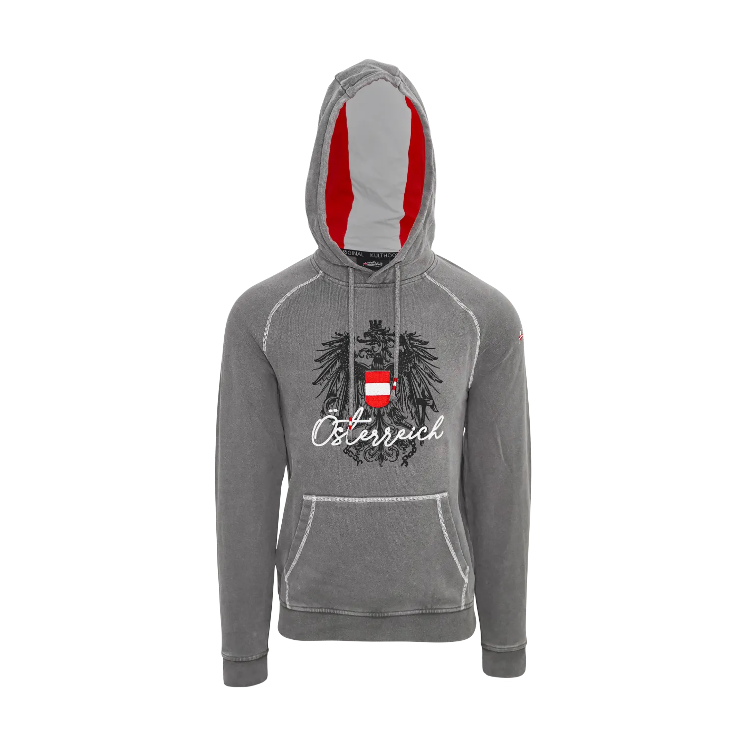 Österreich Adler Vintage Hoodie - Hellgrau