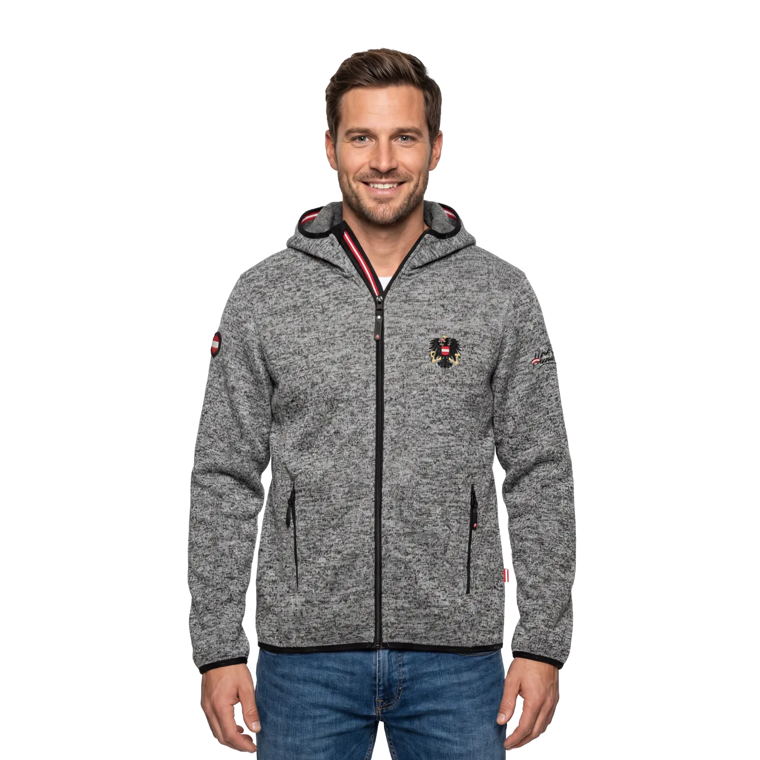 Österreich Adler Kultjacke mit Kapuze - Dunkelgrau