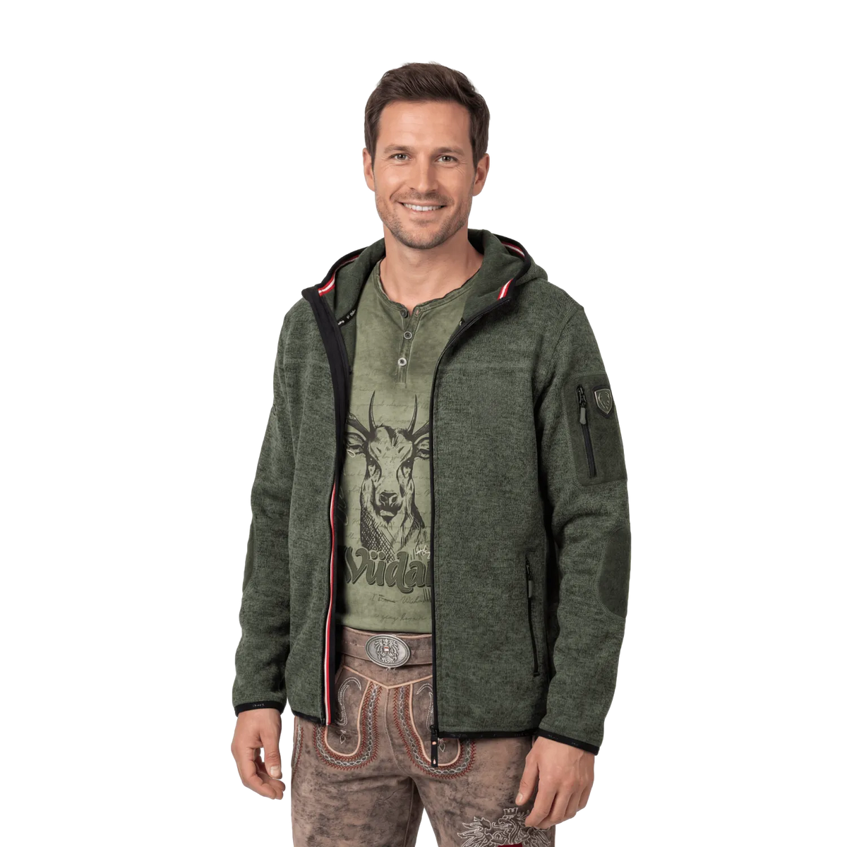 Herren Kultjacke mit Kapuze dunkelgrün