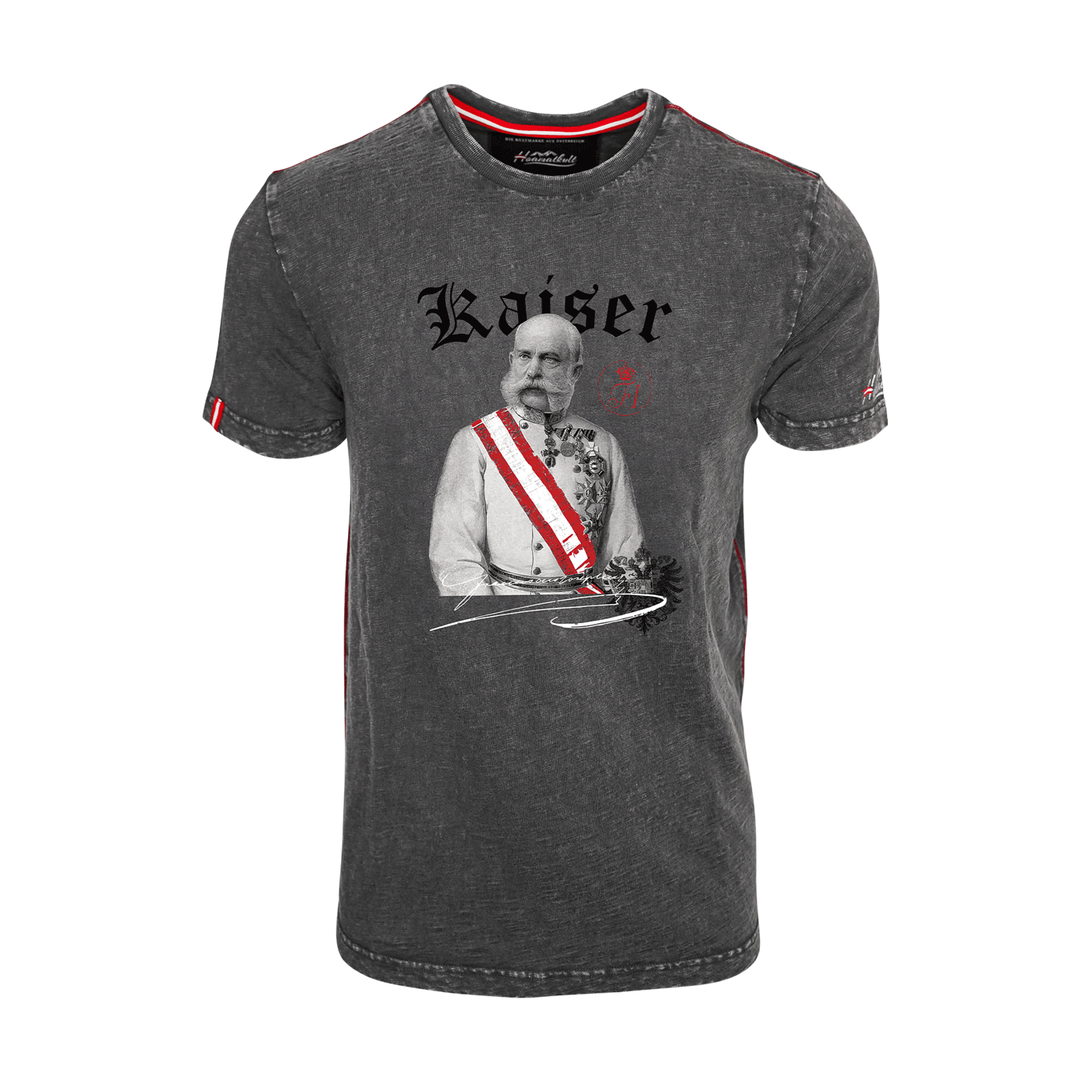 Kult T-Shirt Kaiser Franz Josef | Dunkelgraues Herren Shirt Kaiser Franz