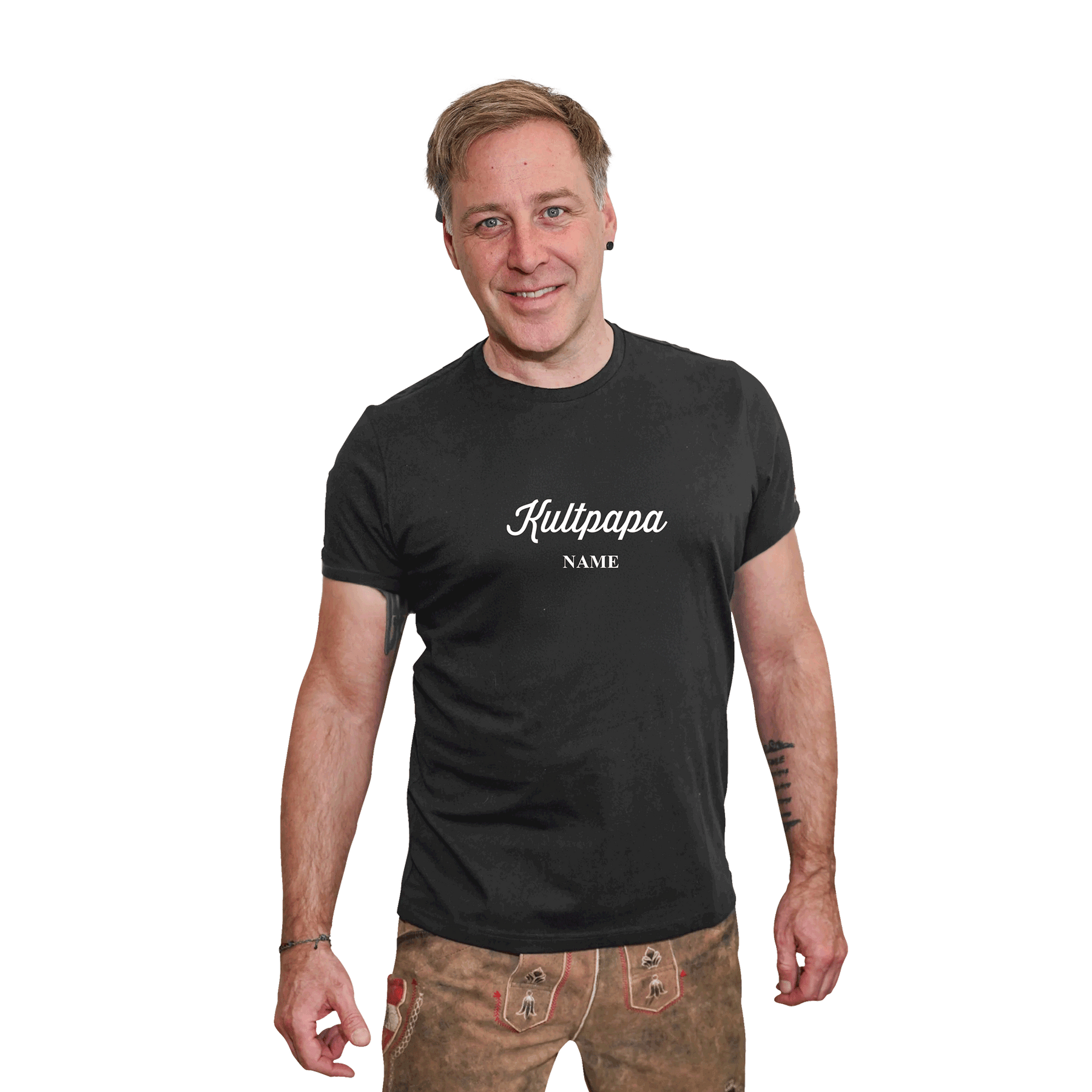 Herren T-Shirt schwarz mit Kultpapa Stick