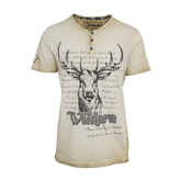 Herren Trachten T-Shirt Hirsch Khaki