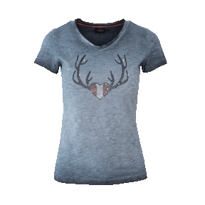 Herz Geweih Glitzer T-Shirt
