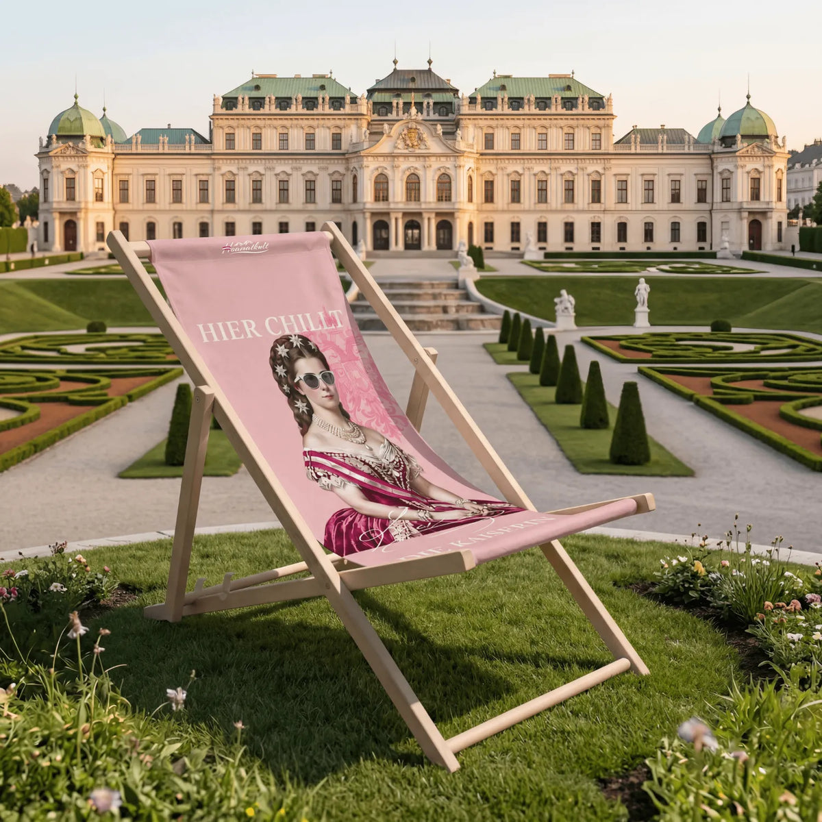Hier chillt die Kaiserin Liegestuhl rosa