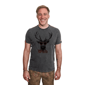 Hirsch Trachten T-Shirt Herren dunkelgrau