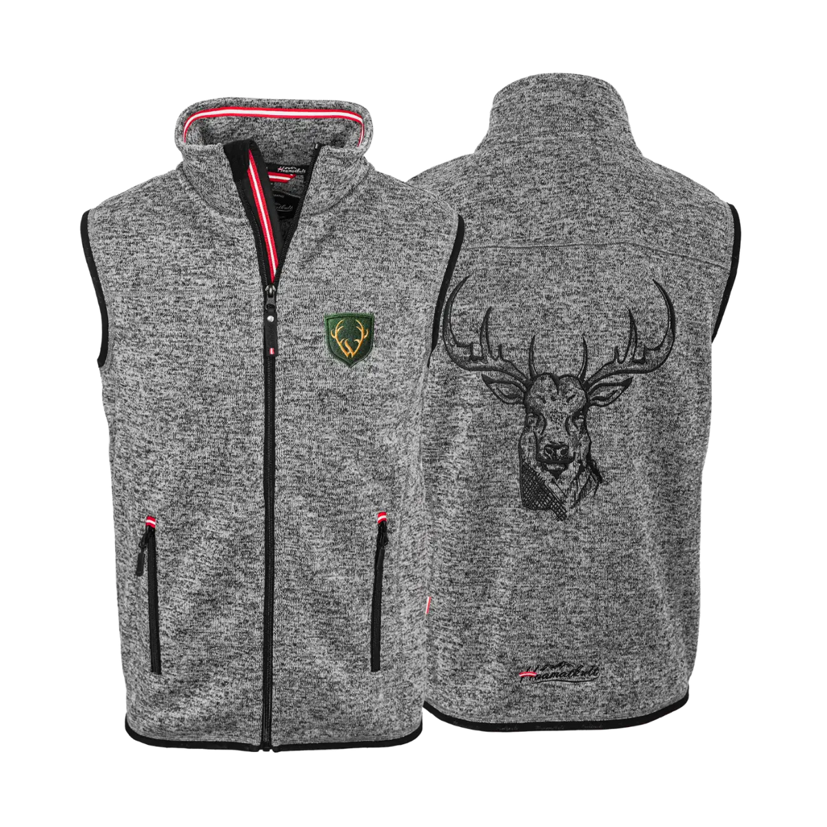 Hirsch Wüdara Gilet Fleece Herren #Farbe_Dunkelgrau