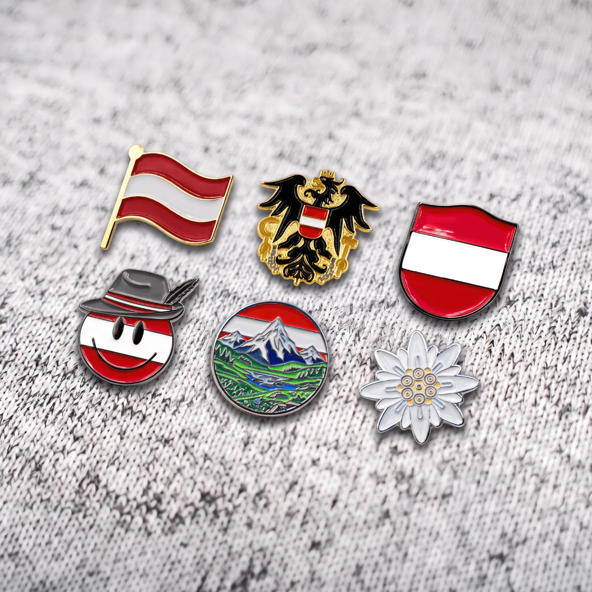 Hoamatkult Anstecknadeln Österreich Adler Set 6 Stück