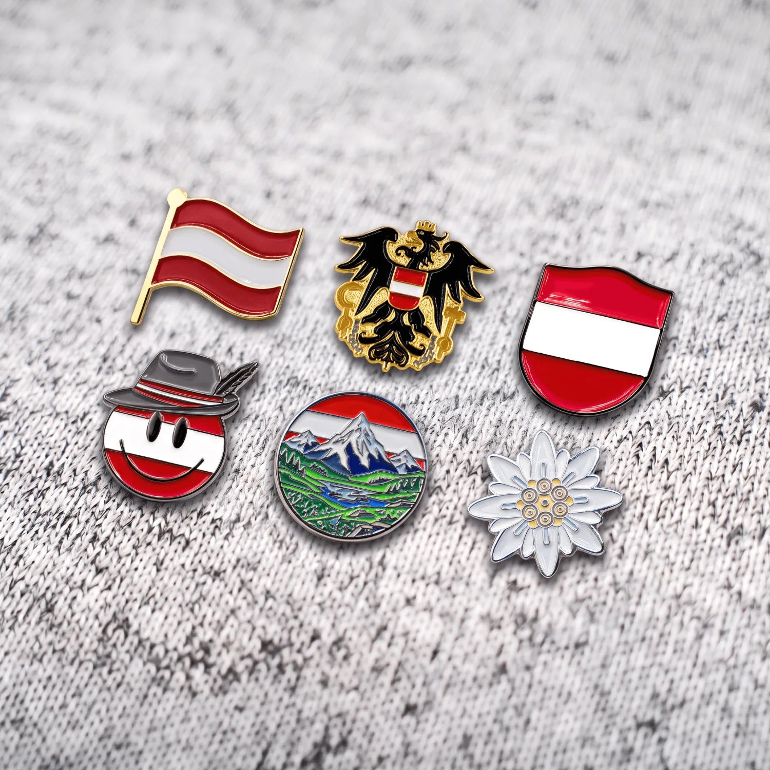 Hoamatkult Anstecknadeln Österreich Adler Set 6 Stück