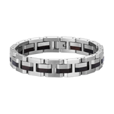 Hoamatkult Holzarmband mit silber Edelstahl