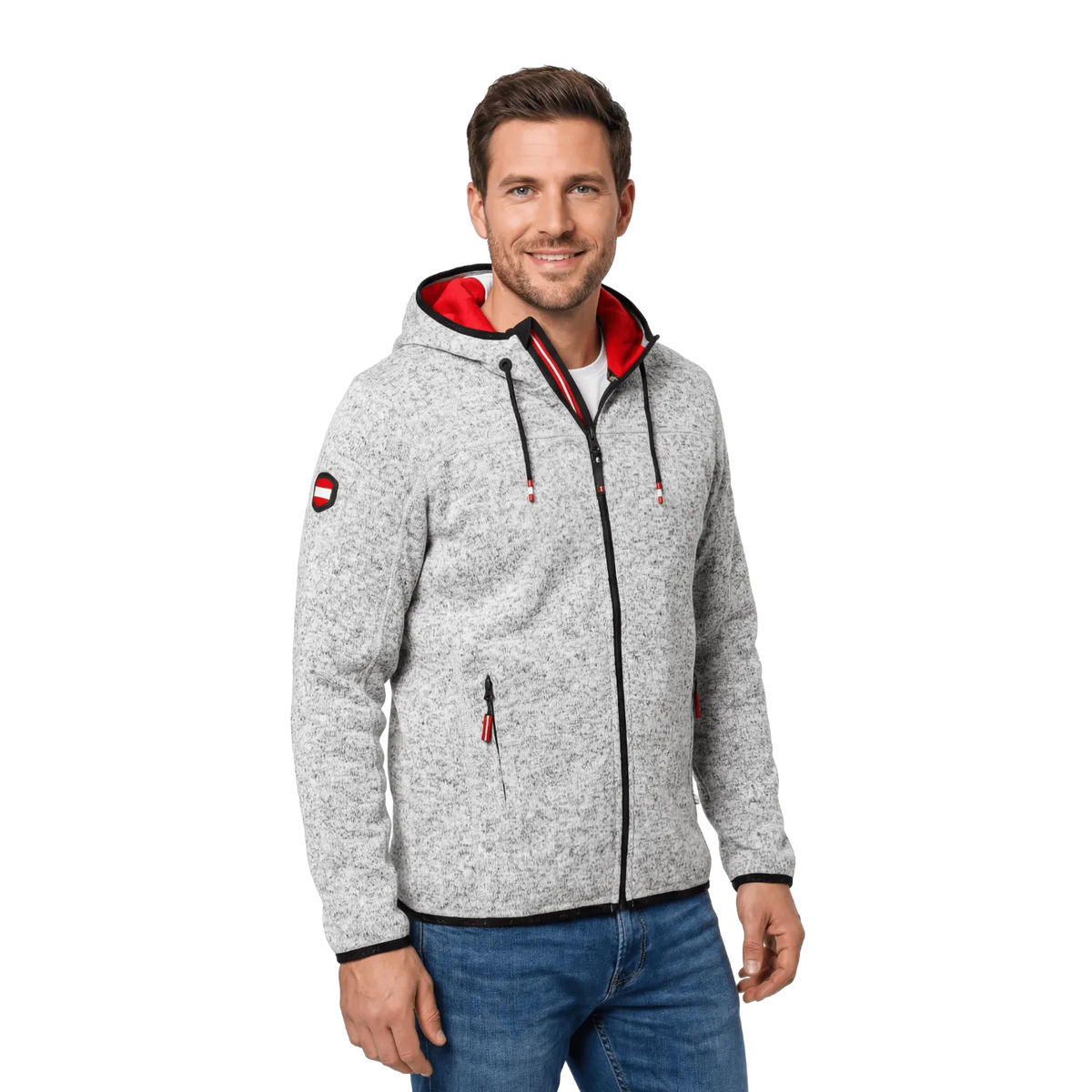 Hoamatkult Kultjacke Hoodie hellgrau