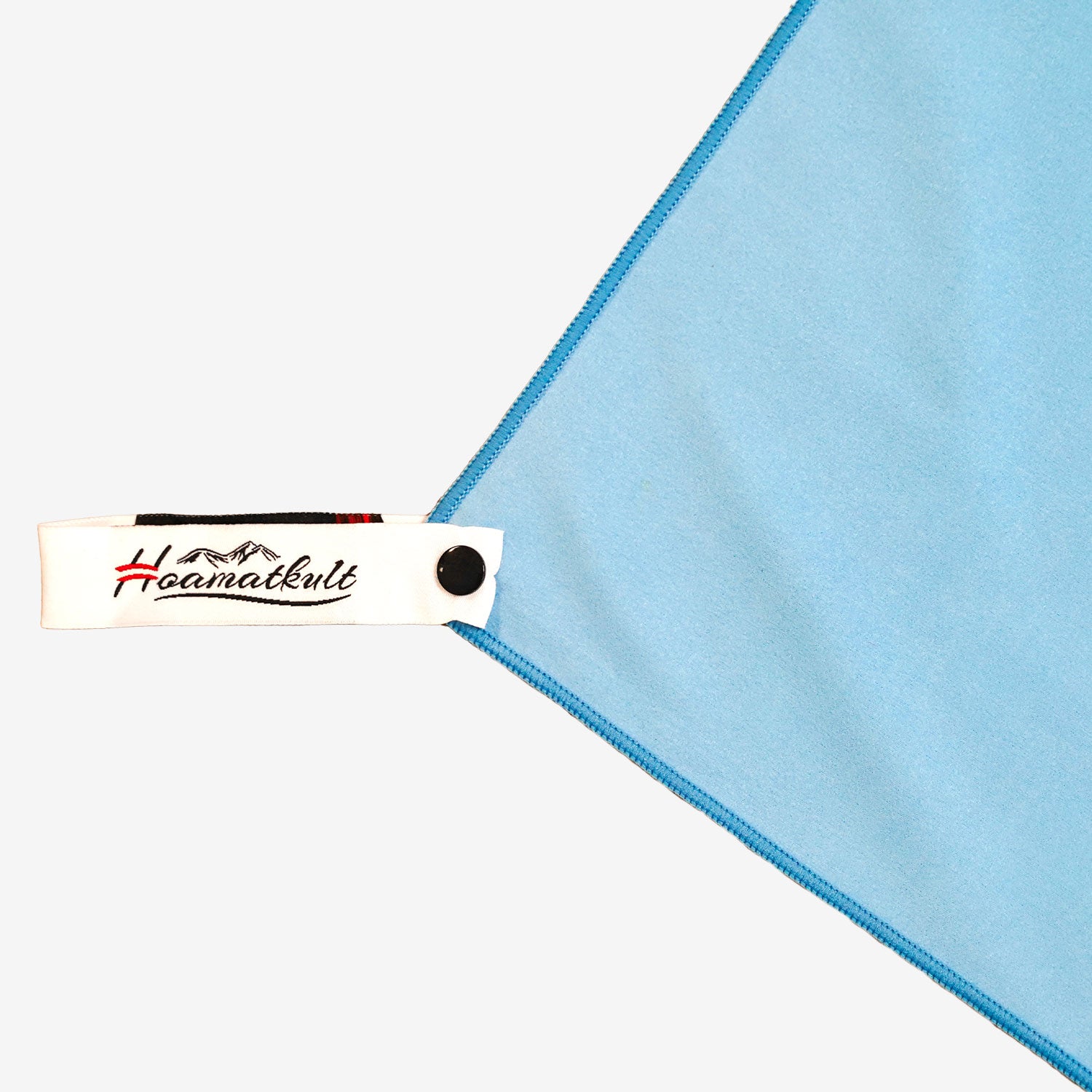 Hoamatkult Label Handtuch blau