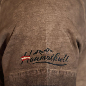 Österreich Adler Vintage Trachten T-Shirt - Dunkelbraun