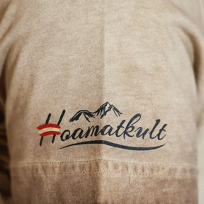 Österreich Adler Vintage Trachten T-Shirt - Hellbraun