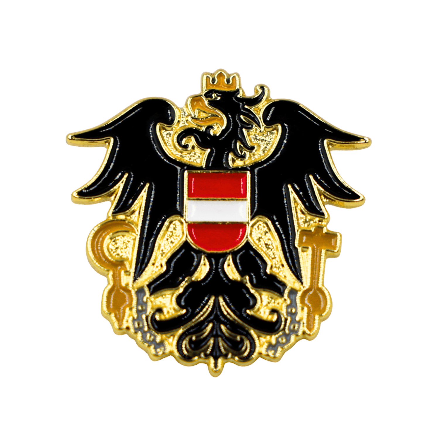 Hoamatkult Österreich Adler Anstecknadel Schwarz Gold