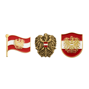 Hoamatkult Österreich Anstecknadel Set Adler Gold