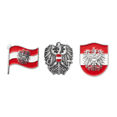 Hoamatkult Österreich Anstecknadel Set Adler Silber