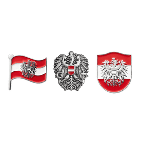 Hoamatkult Österreich Anstecknadel Set Adler Silber