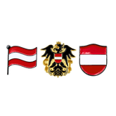 Hoamatkult Österreich Anstecknadel Set Flagge Adler Wappen