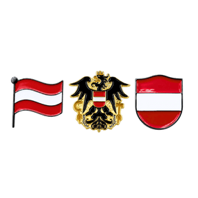 Hoamatkult Österreich Anstecknadel Set Flagge Adler Wappen
