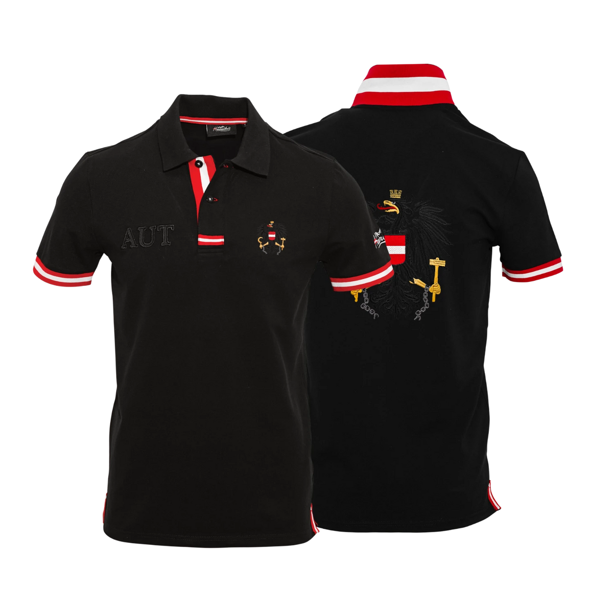 Hoamatkult Österreich Polo schwarz Herren