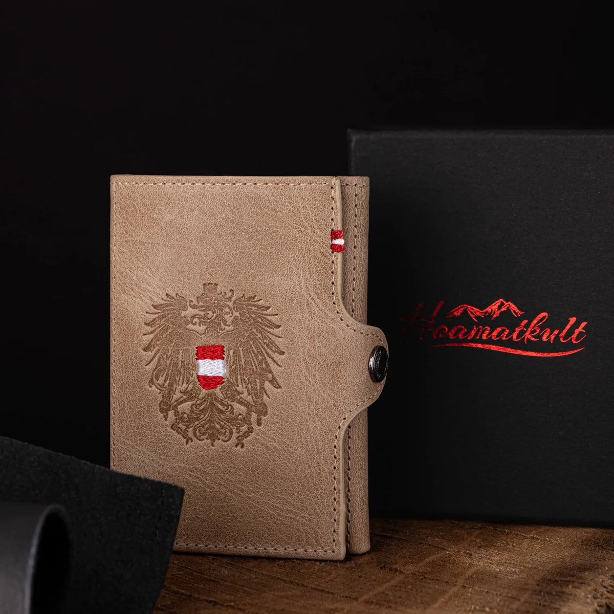Hoamatkult Slim Wallet Damen mit Spiegel #Farbe_Beige