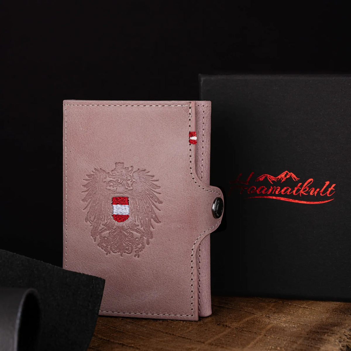 Hoamatkult Slim Wallet Damen mit Spiegel #Farbe_Altrosa