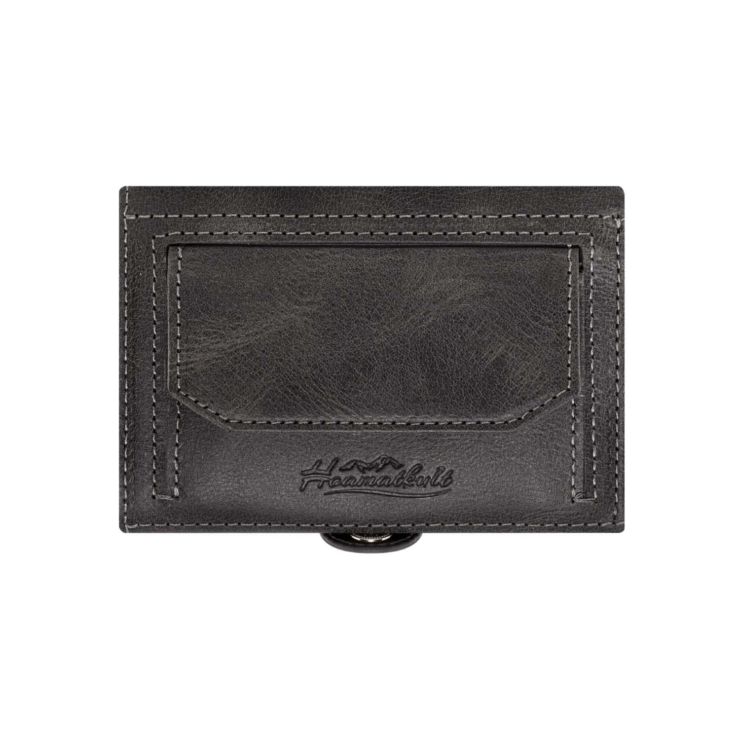 Adler Slim Wallet aus Echtleder mit Spiegel, Münzfach & RFID-Schutz - Schwarz