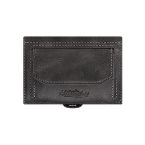 Adler Slim Wallet aus Echtleder mit Spiegel, Münzfach & RFID-Schutz - Schwarz
