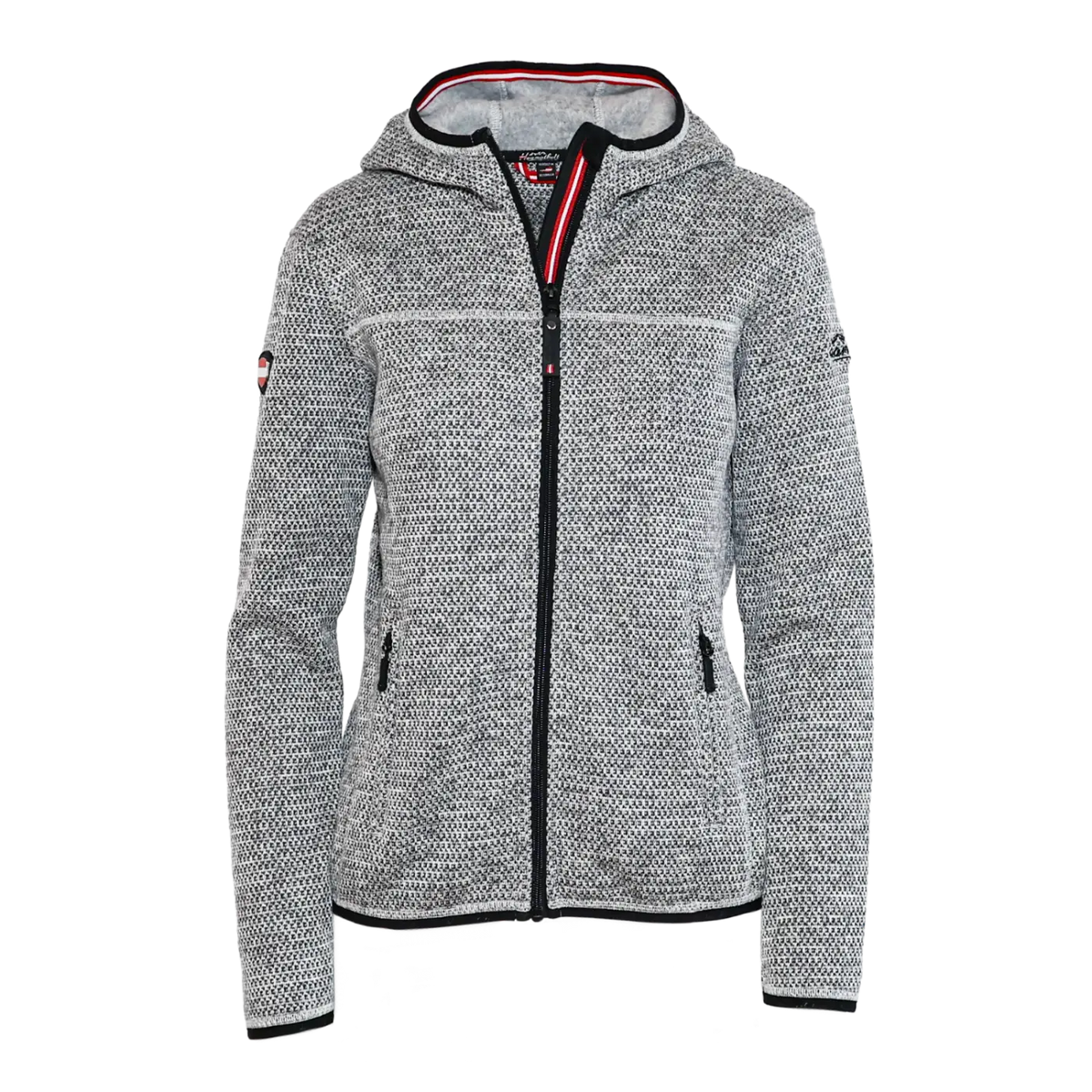 Hoamatkult Strickoptik Jacke für Damen hellgrau #Farbe_Grau-Strick