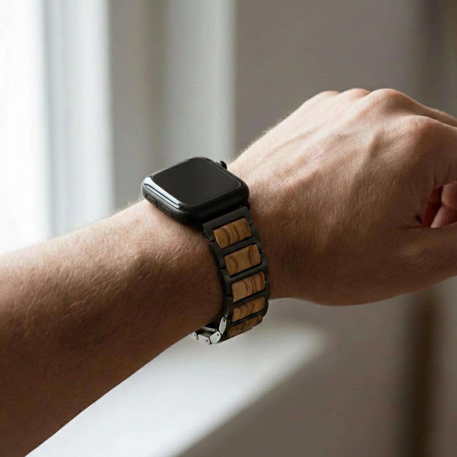 Holzarmband kompatibel mit Apple Watch