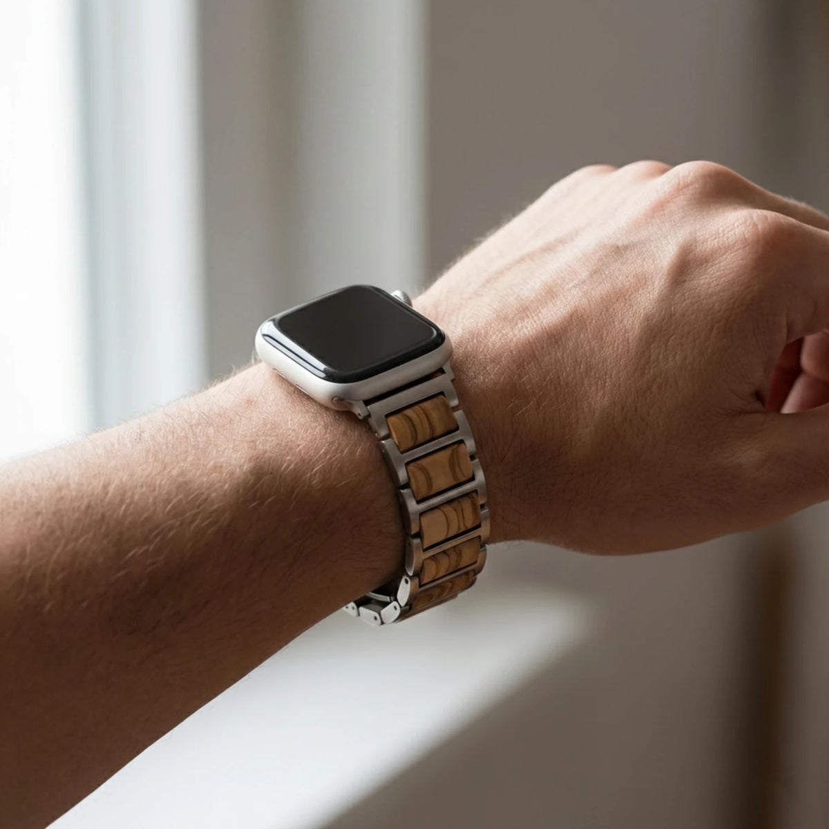 Holzarmband kompatibel mit Apple Watch