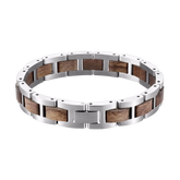 Holzarmband silber Edelstahl Walnuss Holz