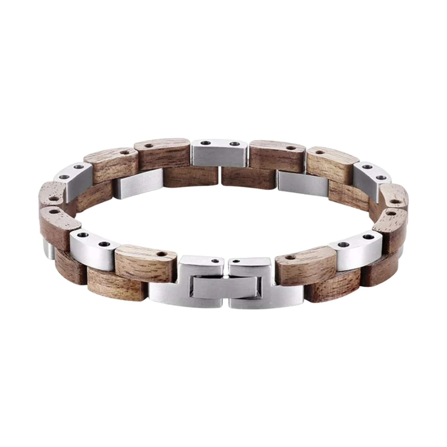 Holzarmband Walnuss Edelstahl