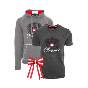 Geschenkpaket Weihnachten - Österreich Hoodie & Österreich T-Shirt
