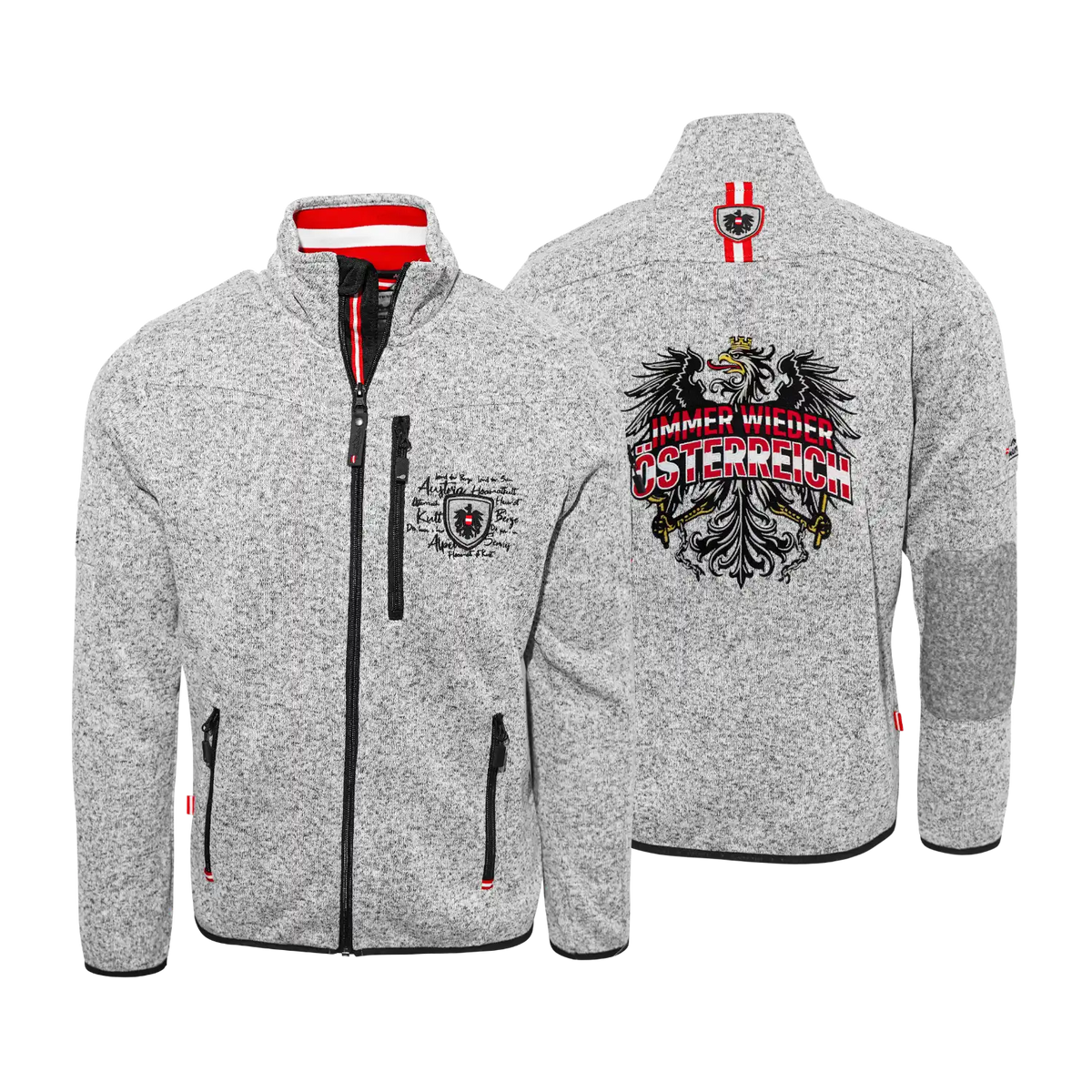 Immer wieder Österreich Fan Jacke Fußball #Farbe_Hellgrau