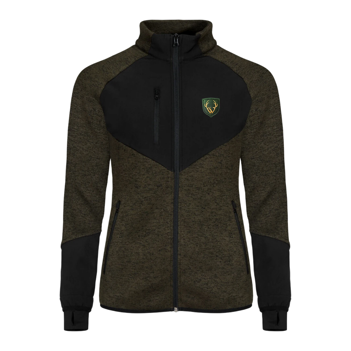 Jäger Hirsch Jacke dunkelgrün Damen #Farbe_Dunkelgrün