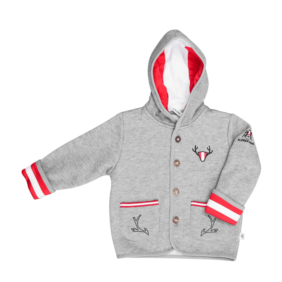 Kapuzenjacke mit Geweih Alpenzwerg