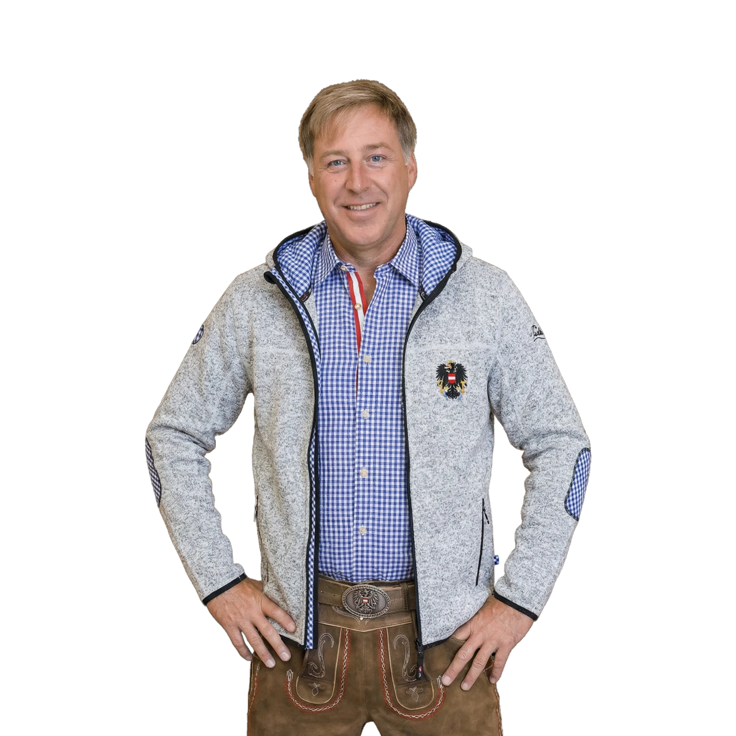 Karo Trachten Jacke für Herren Karo blau