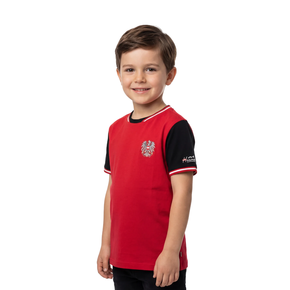 Kinder Fan T-Shirt Österreich Adler WM Fußball #Farbe_Rot