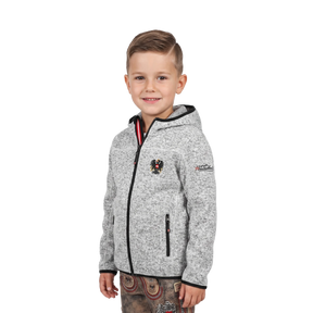 Kinder Strickfleece Jacke hellgrau Österreich