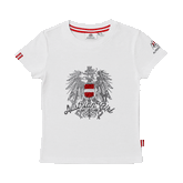 Kinder Trachten Shirt Österreich Adler Glitzer #Farbe_Weiß
