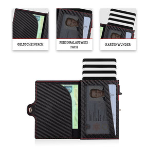 Adler Smart Wallet Bifold mit Karten-Pop-Up Funktion aus Echtleder